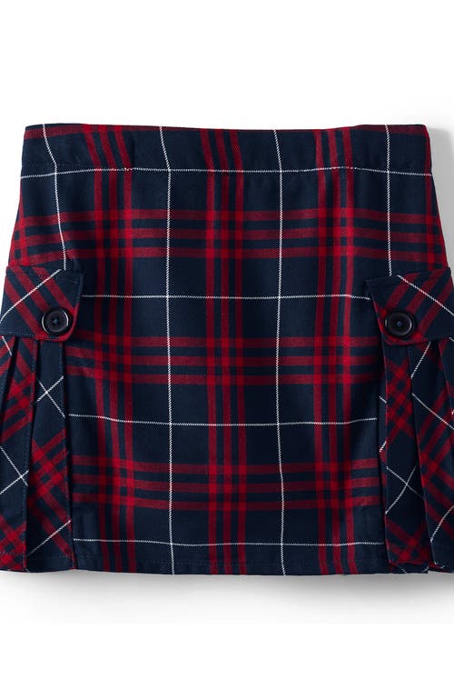 LANDS' END LANDS' END SCHOOL UNIFORM GIRLS SLIM SIDE PLEAT PLAID SKORT ABOVE KNEE