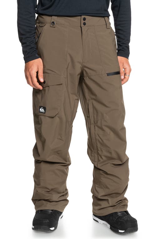 Shop Quiksilver Waterproof Utility Snow Pants In Canteen