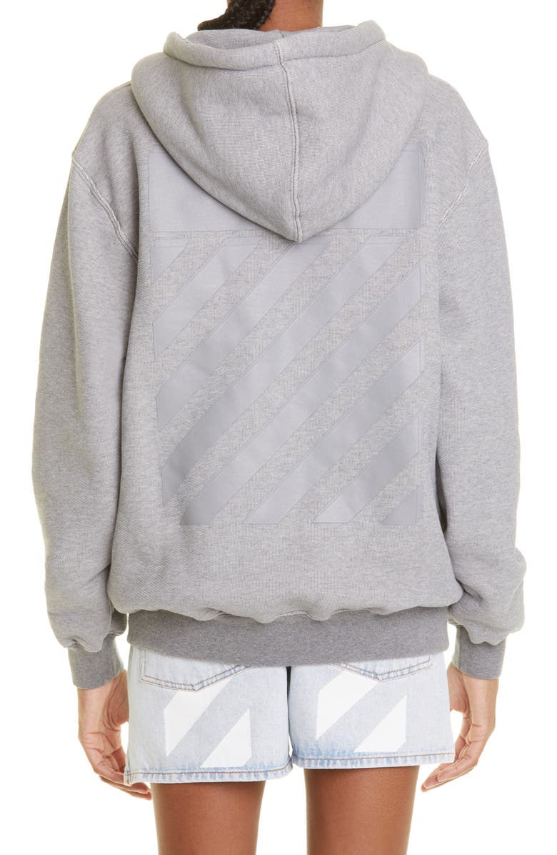 Off-White Women's Diag Organic Cotton Blend Zip Hoodie, Alternate, color, 