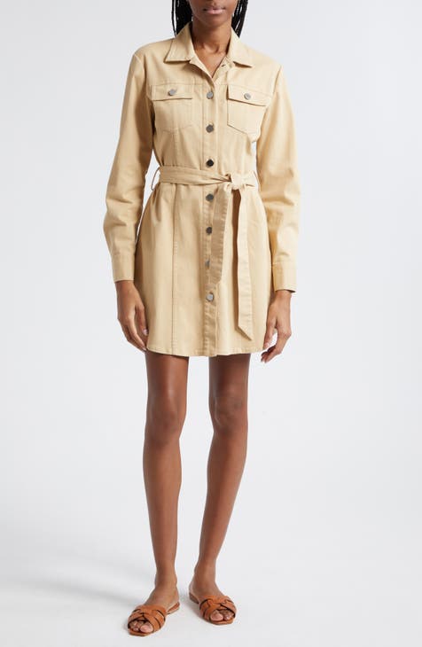 0050~Silk ¾ Sleeve Shirtdress