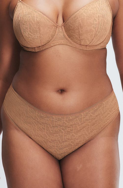 Shop Savage X Fenty Signature Script Cheeky Briefs In Sweet Latte Nude