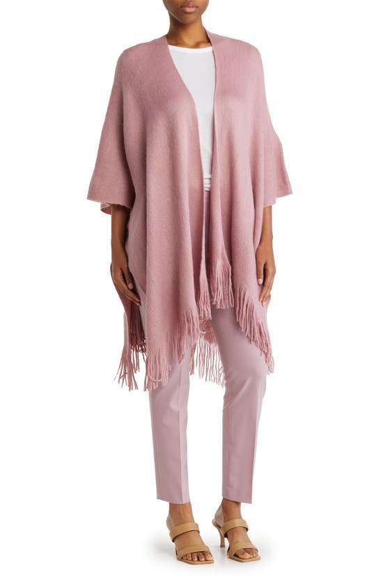 Vince Camuto Feel Like Home Fringe Hem Ruana In Lilac