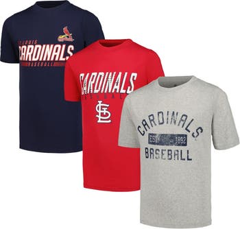 Youth Stitches Heather Gray/Red/Navy St. Louis Cardinals Three-Pack T-Shirt Set Size: Extra Large