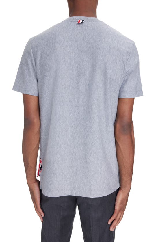 Thom Browne Grey Rwb Stripe-print Cotton T-shirt In Medium Grey