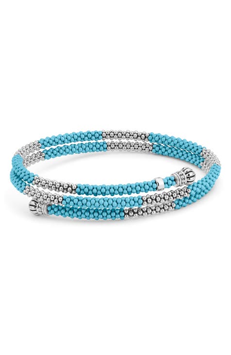 Lagos Bead Stretch Bracelet in Turquoise