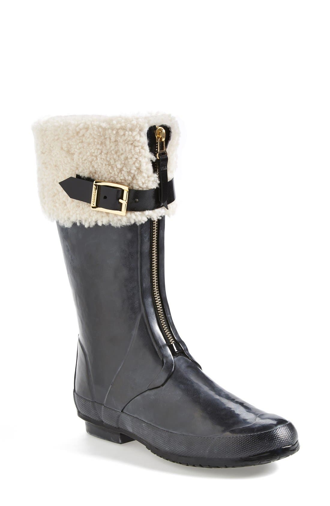 shearling rain boots