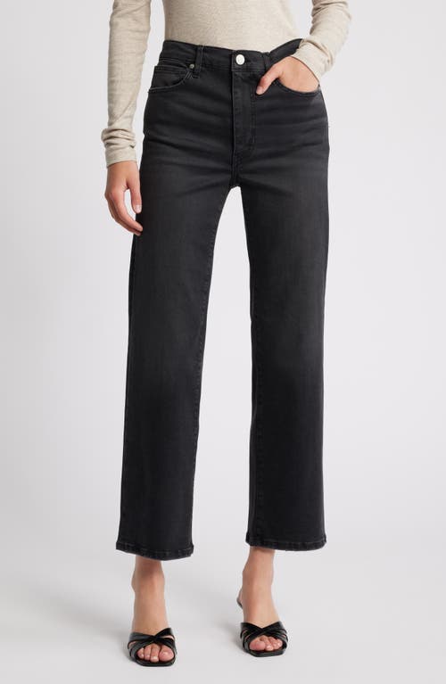 Frame Le Sleek High Waist Ankle Straight Leg Jeans In Black