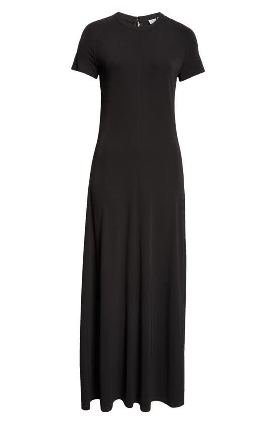 Shop Totême Toteme Fluid Jersey Maxi T-shirt Dress In Black