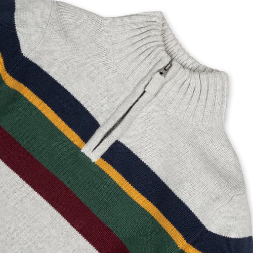 Hope & Henry Baby Boys' Organic Half Zip Sweater, Infant In Gray With Homeroom Stripe