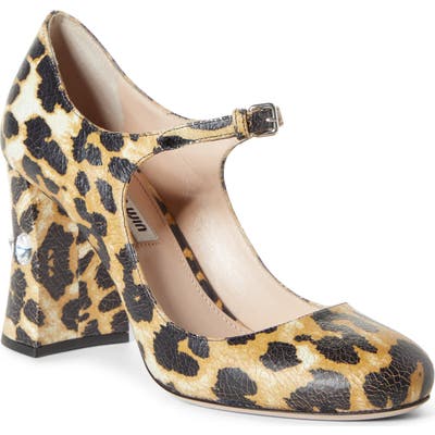 Miu Miu Rocchetto Mary Jane Pump, Brown