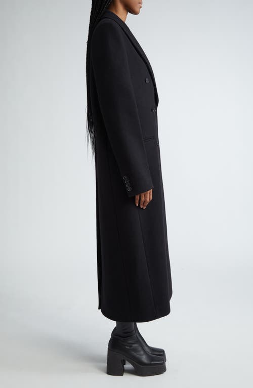 Shop Stella Mccartney Oversize Double Breasted Wool Coat In 1000 - Black