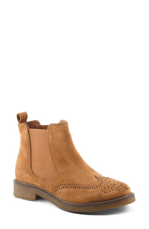 Shop Spring Step Tenny Wingtip Chelsea Boot In Tan Suede