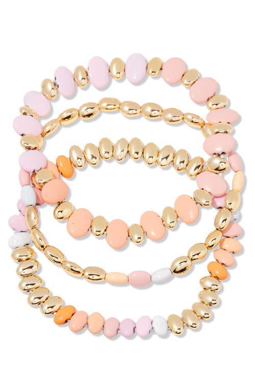 Brook & York Brook And York Monterey Set Of 3 Beaded Bracelets In Gold/pink