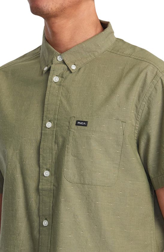 Shop Rvca That'll Do Dobby Short Sleeve Button-down Shirt In Aloe