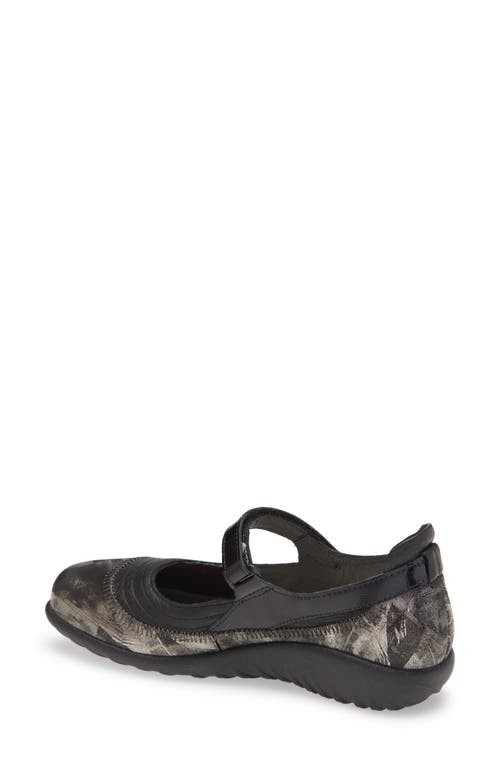 Naot Kire Mary Jane Flat In Soft Black/metallic Onyx