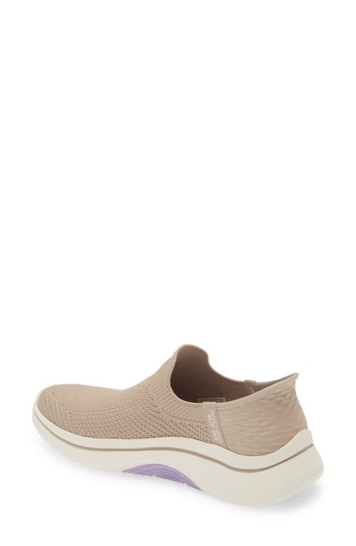 Shop Skechers Go Walk Arch Fit 2.0 Slip-on Sneaker In Taupe/lavender