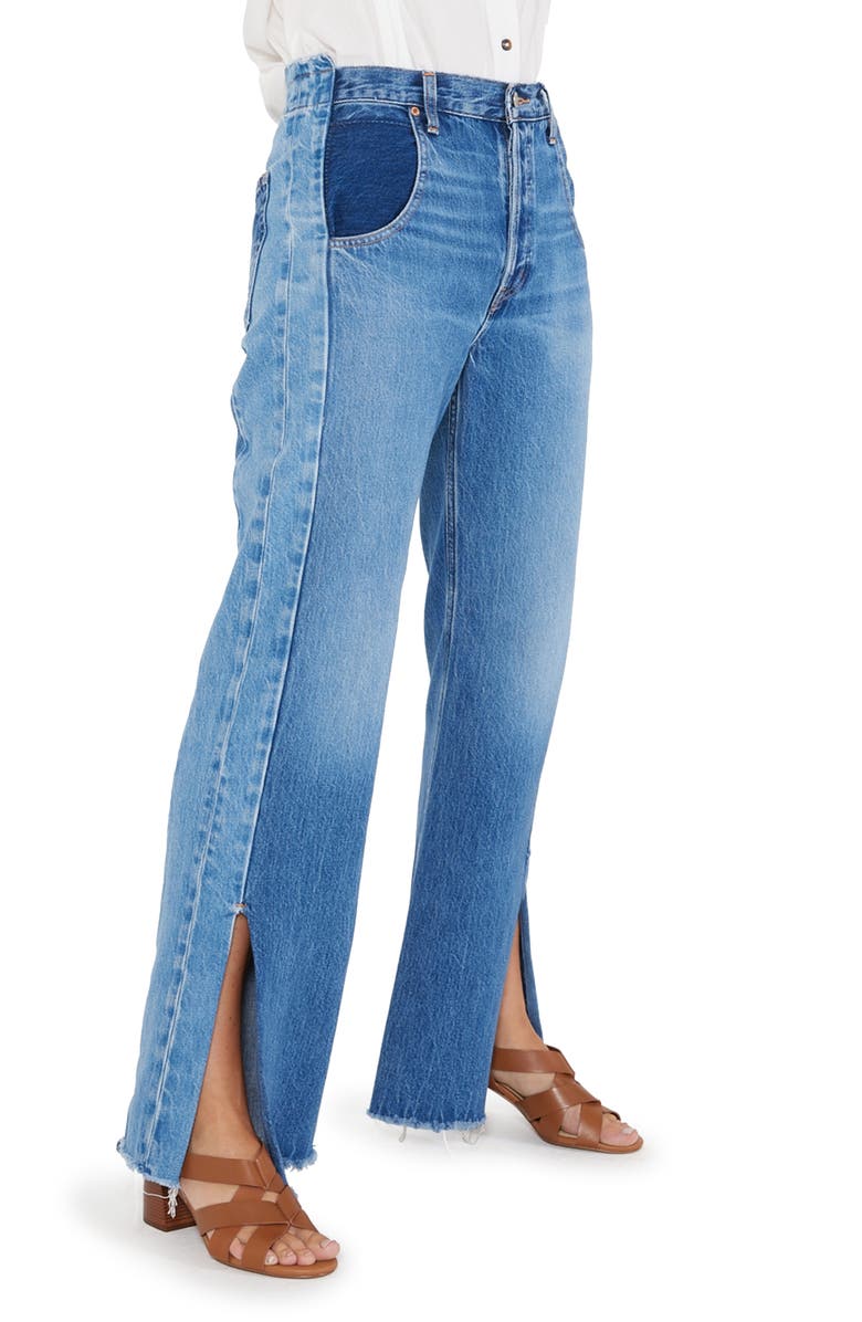 ÉTICA Amis Reworked Slit Hem High Waist Relaxed Bootcut Jeans | Nordstrom