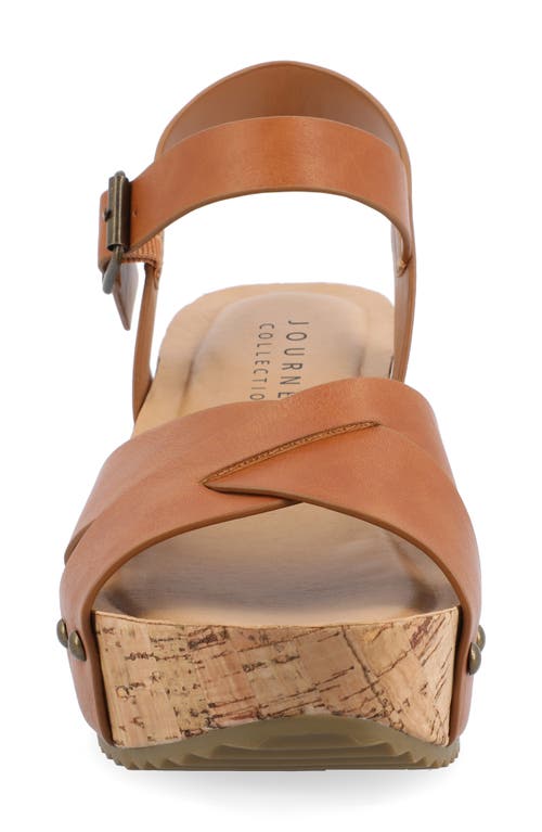 Shop Journee Collection Platform Sandal In Tan