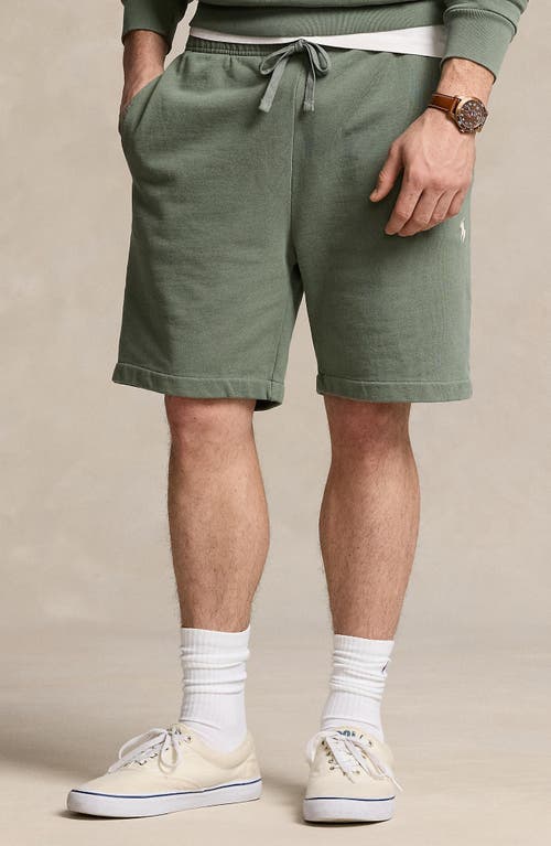 Shop Polo Ralph Lauren French Terry Drawstring Shorts In Cargo Green