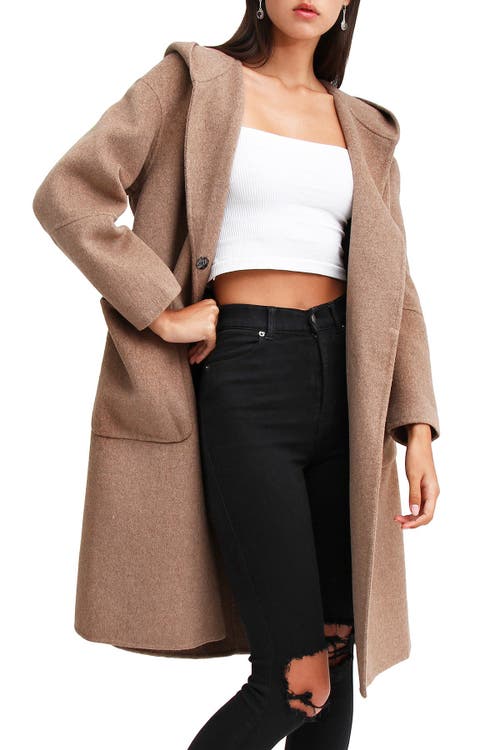 Belle & Bloom Walk This Way Wool Blend Oversized Coat In Oat