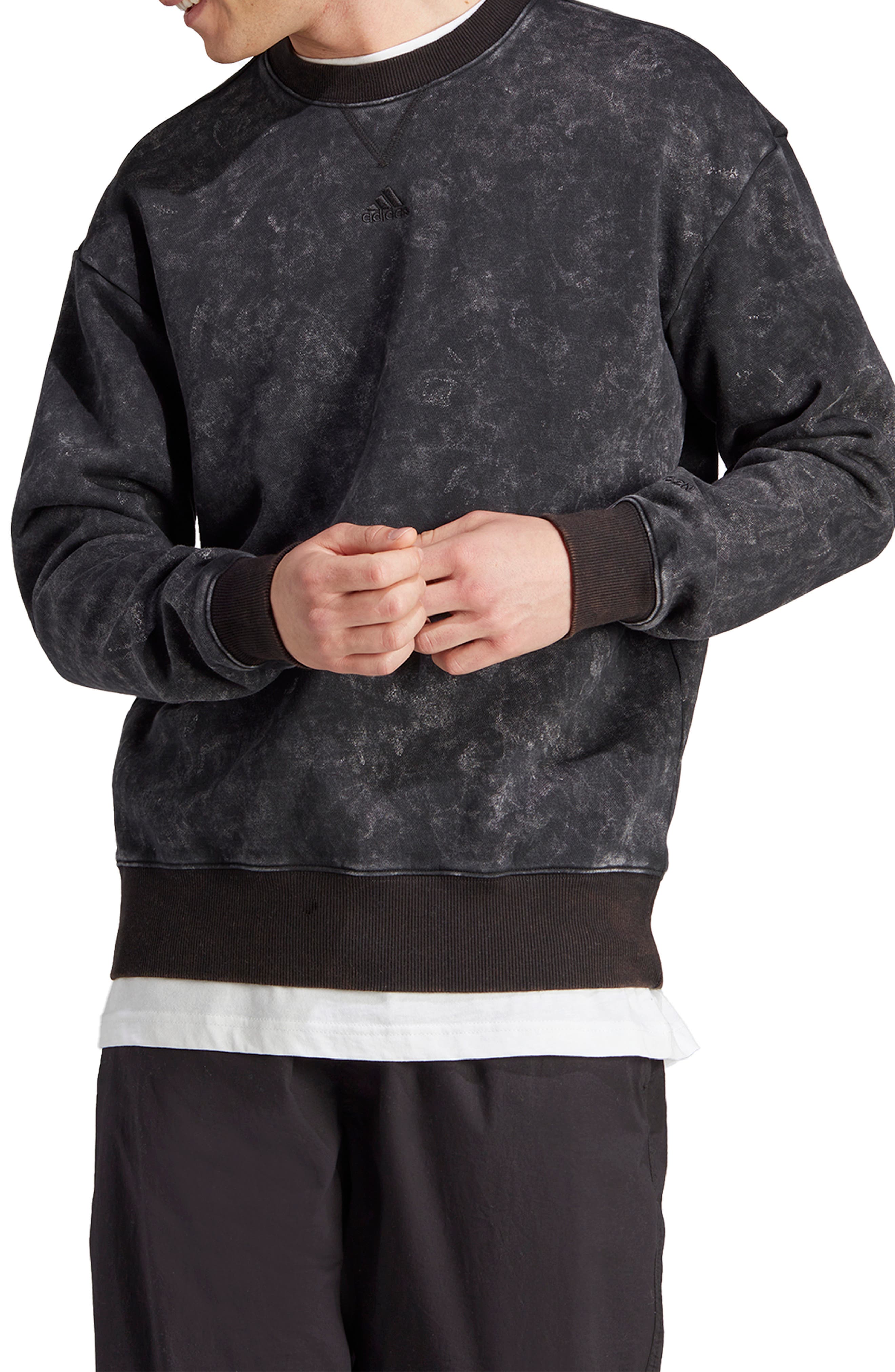ADIDAS SPORTSWEAR Stonewash Oversize Crewneck Sweatshirt in Black | Smart  Closet