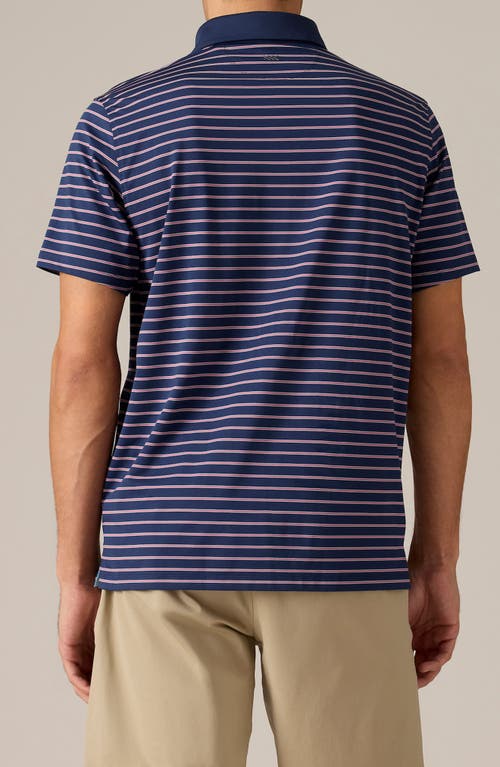 Shop Rhone Performance Golf Polo In Navy/hydrangea Micro Stripe