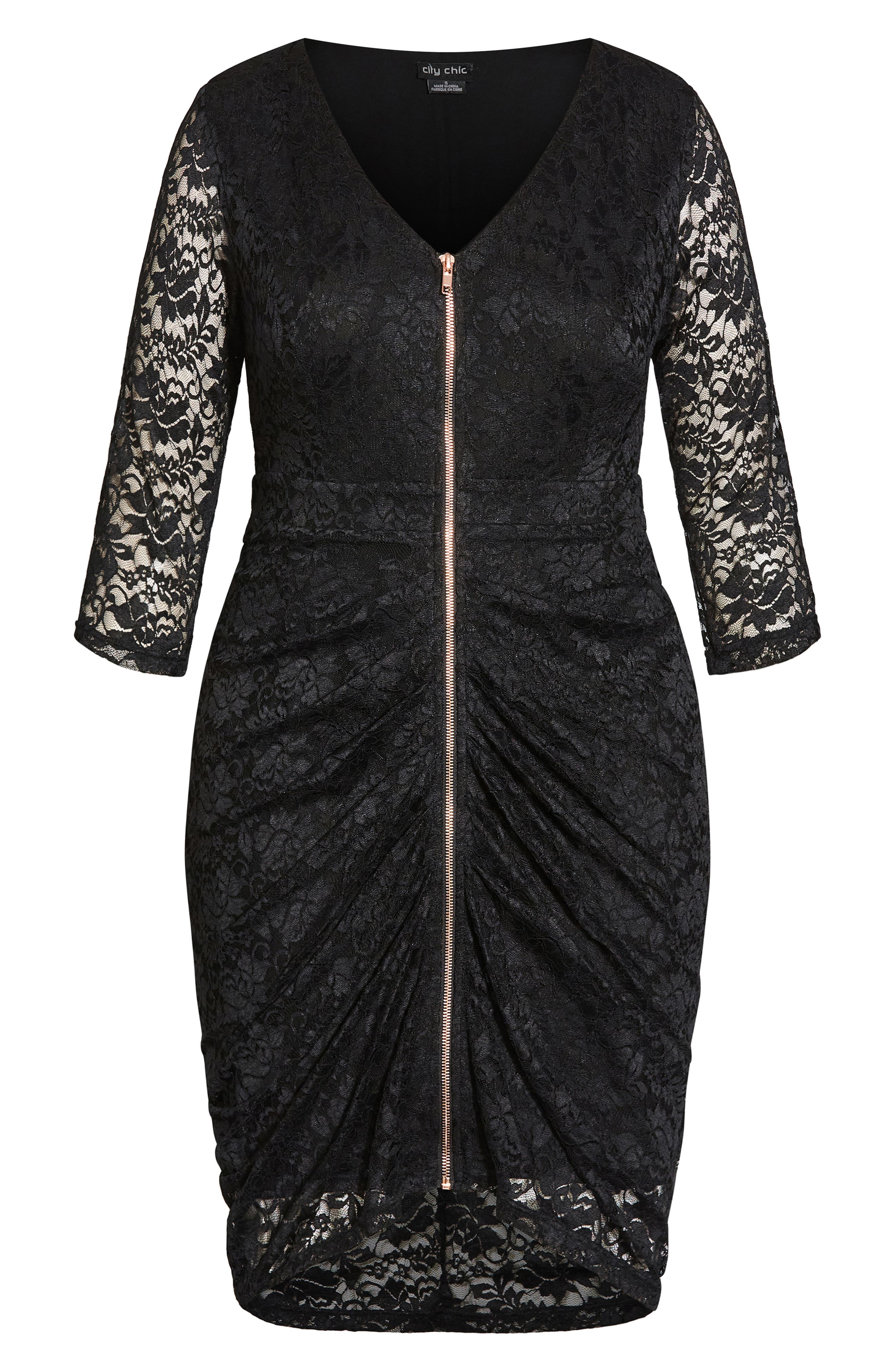 Lacey Zip Front Cocktail Dress