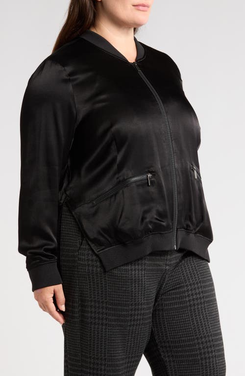 Universal Standard Satin Bomber In Black