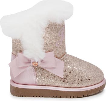 Juicy Couture Lil Windsor Faux Fur Glitter Boot | Nordstromrack
