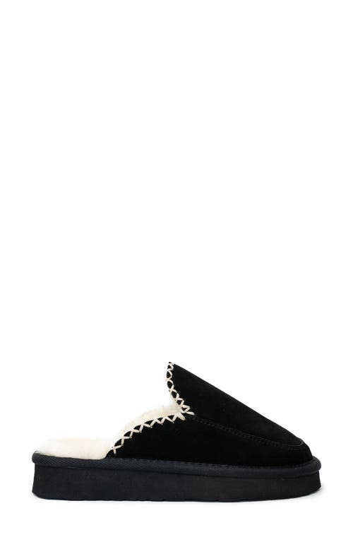 Shop Minnetonka Café Faux Fur Scuff Slipper In Black