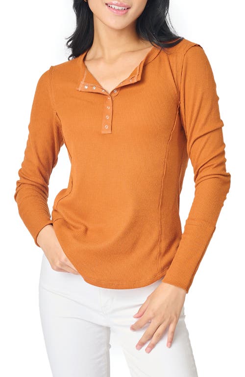 Shop Gibsonlook Thermal Henley Top In Rust