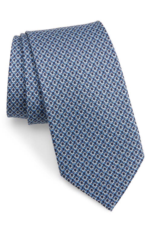 Shop Ferragamo Gancini Pattern Silk Tie In F.navy/azzurro