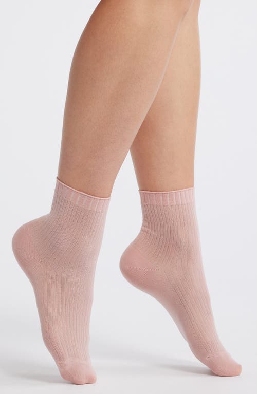 NORDSTROM NORDSTROM SPARKLE SHEER RIB QUARTER SOCKS