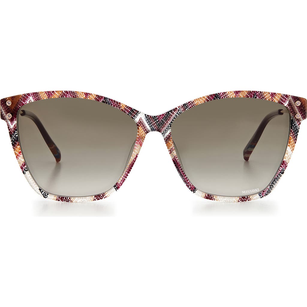 Missoni 56mm Gradient Rectangular Sunglasses In Plum Multicolor