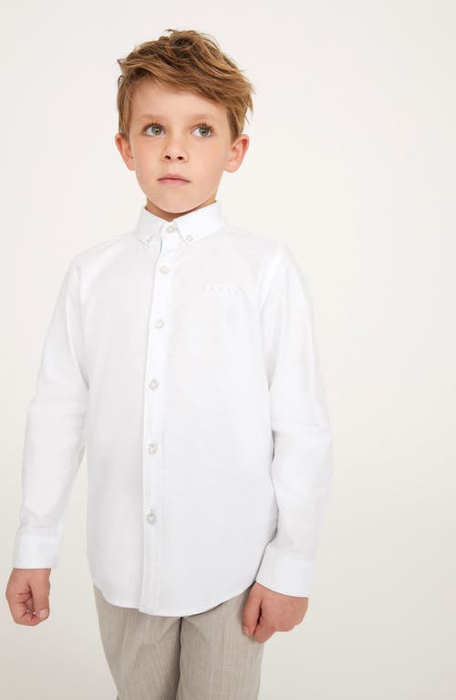 Shop Baker By Ted Baker Kids' Cotton Oxford Button-down Shirt In White