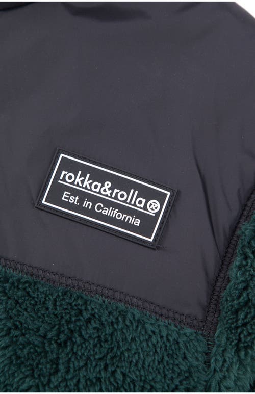 Rokka&rolla Kids' Teddy Soft Fleece Jacket In Pine Green