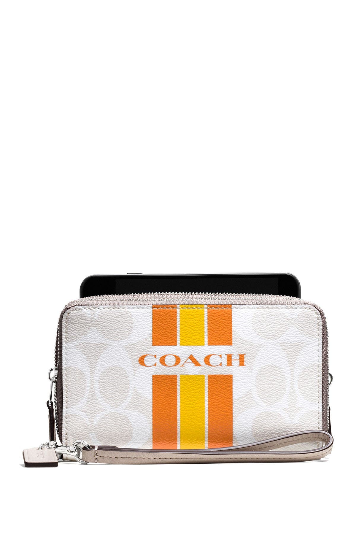 coach varsity stripe wallet