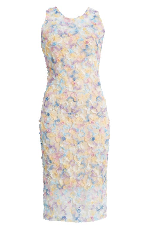 Shop Black Halo Maddie Floral Embellished Sheath Dress In Playful Pansy