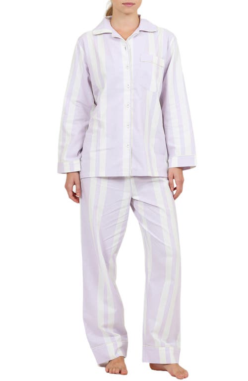 Stripe Cotton Pajamas in Iris