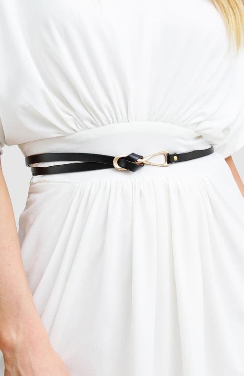 Shop Belle & Bloom London Mood Leather Tie Belt In Black