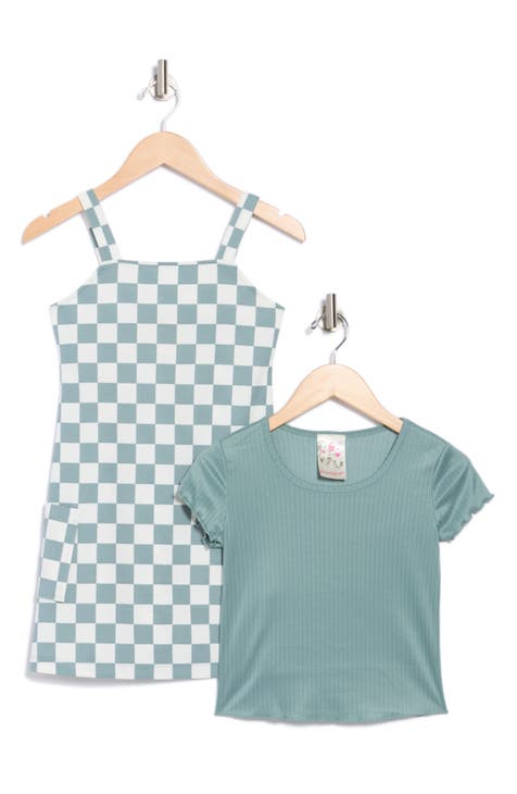 Kids' Checker Dress & T-Shirt Set (Big Kid)