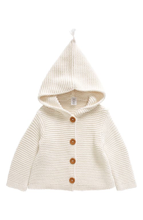 Nordstrom Organic Cotton Hooded Cardigan in Ivory Pristine Heather