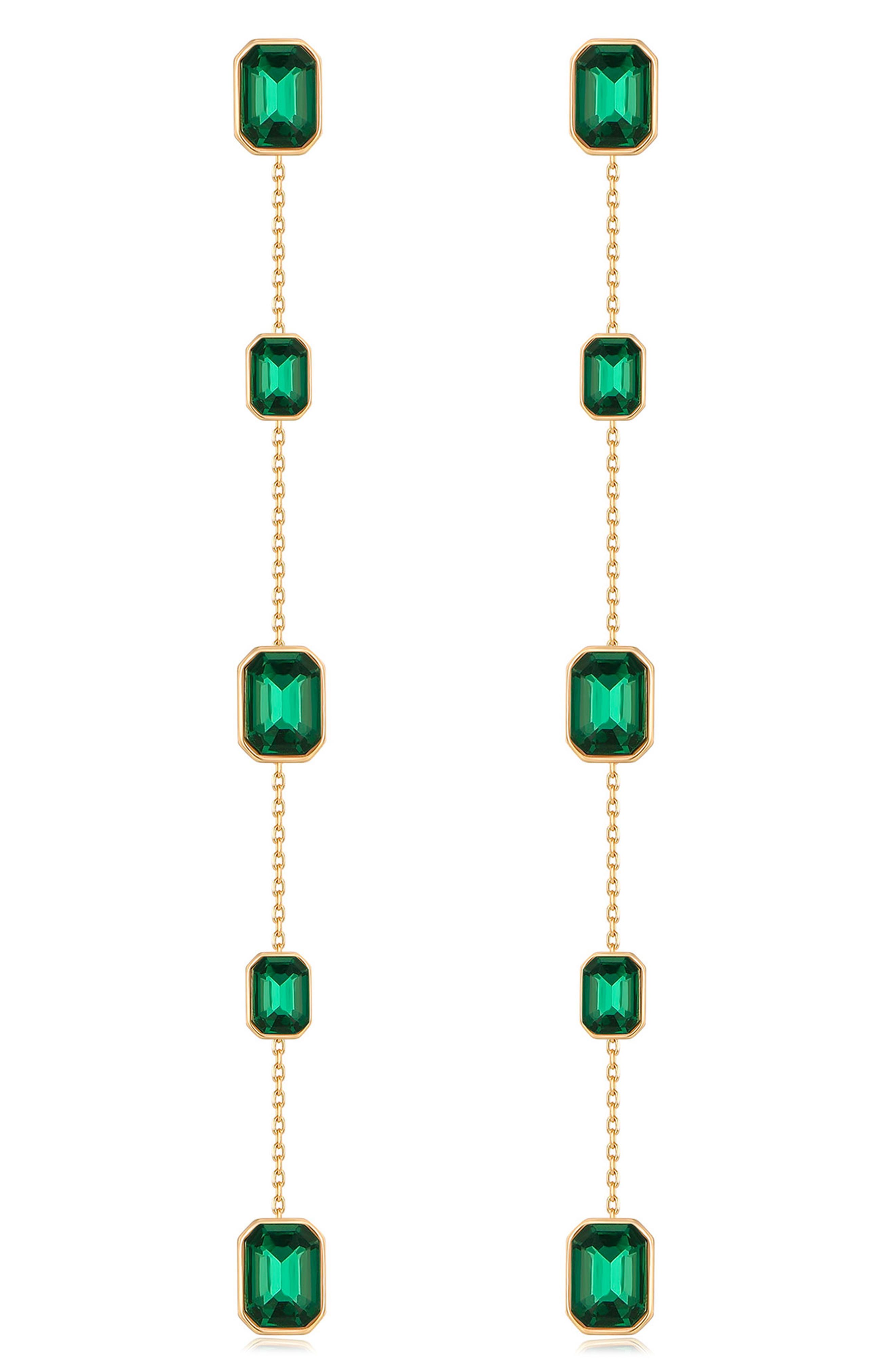 Emerald Green Prom Earrings