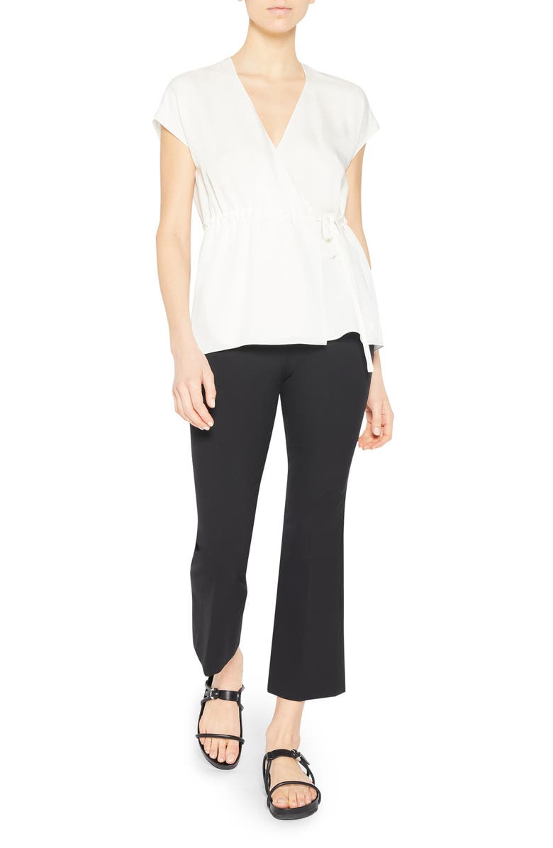 Theory Short Sleeve Silk Wrap Top Nordstrom Theory Short Sleeve Silk Wrap Top Nordstrom