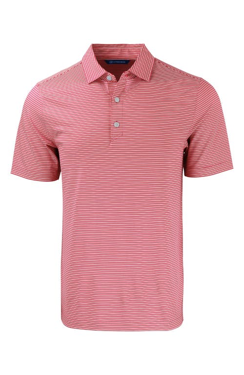 Cutter & Buck Virtue Eco Pique Stripe Recycled Mens Big And Tall Polo Shirt In Red