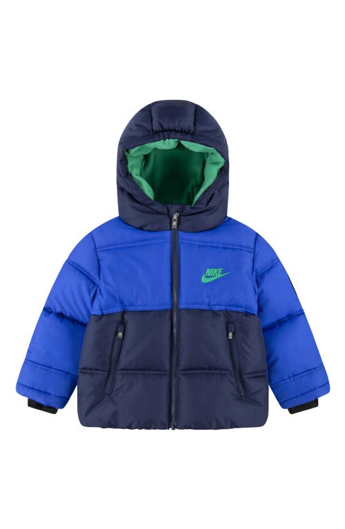 Nike Kids' Colorblock Puffer Jacket Game Royal at Nordstrom,