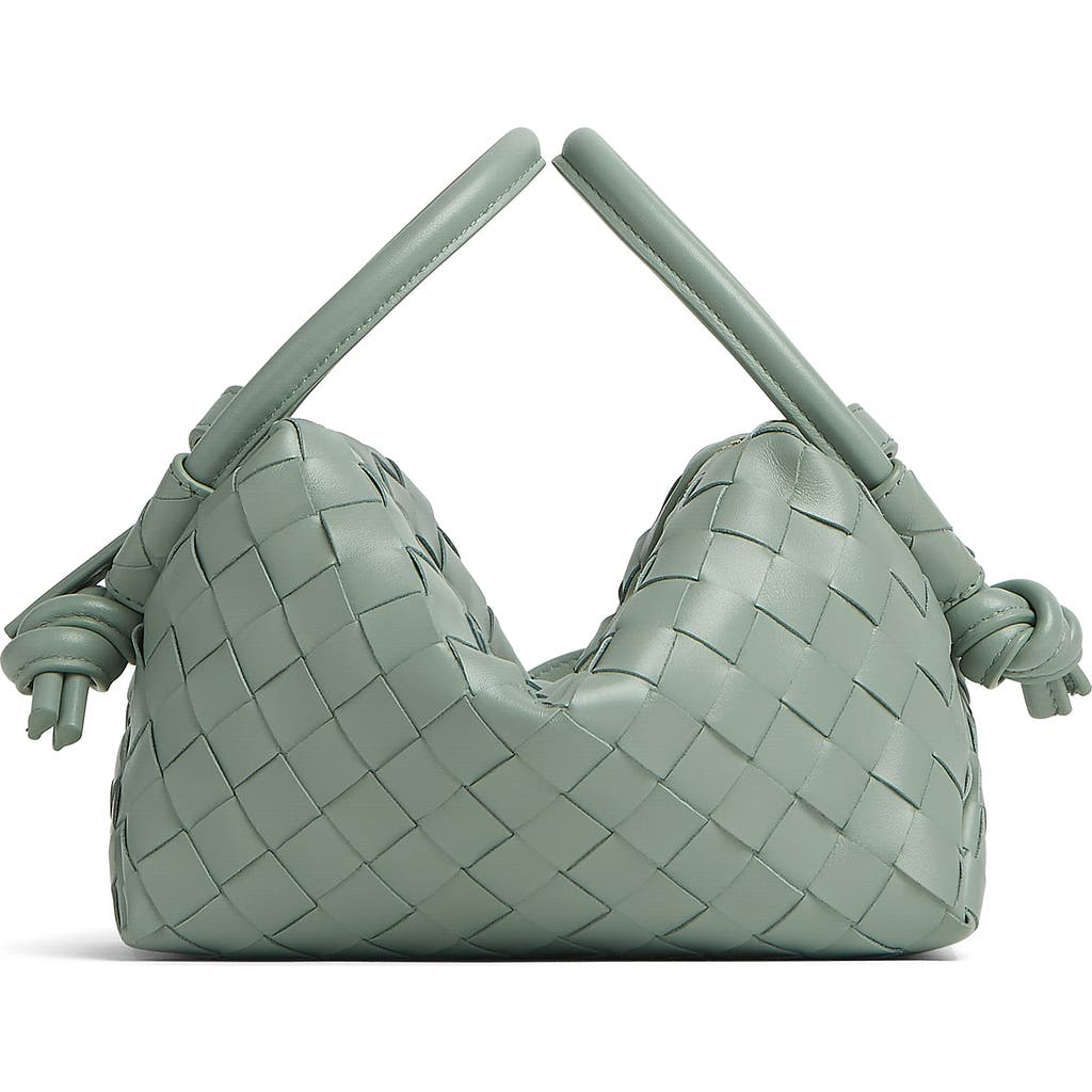 Bottega Veneta Small Loop Intrecciato Leather Crossbody Bag In 3401 New Sauge-m Brass