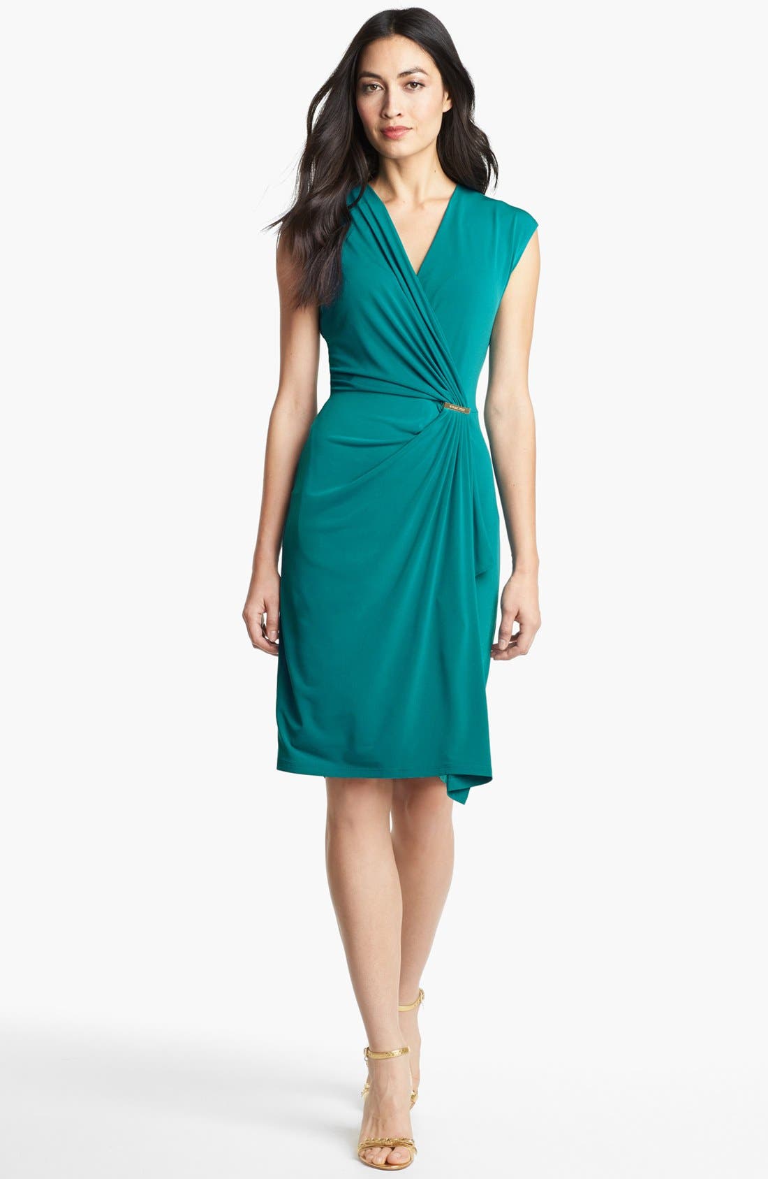 michael kors cap sleeve wrap dress