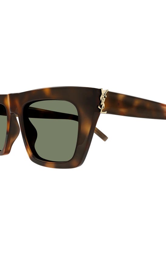 Shop Saint Laurent 54mm Square Sunglasses In Havana