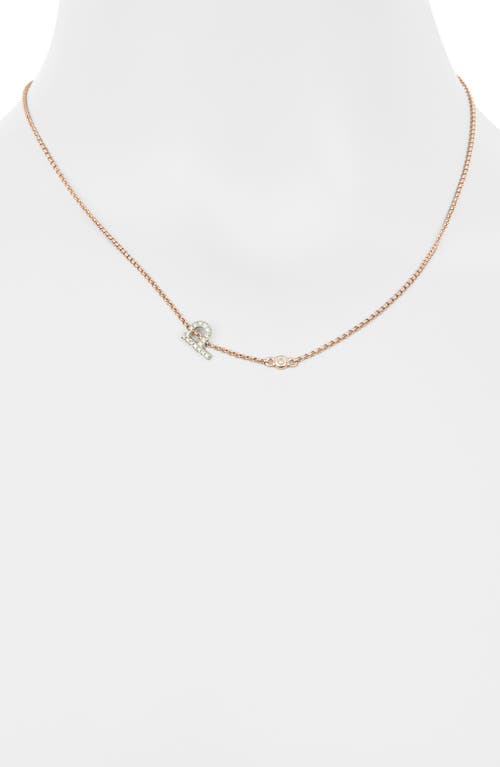 Meshmerise Bezel Diamond Initial Chain Necklace In Rose-p